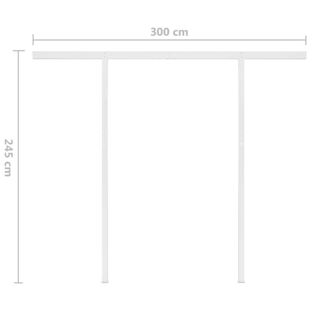 Manuaalisesti kelattava markiisi LED-valot 3x2,5 m antrasiitti - Sisustajankoti.fi