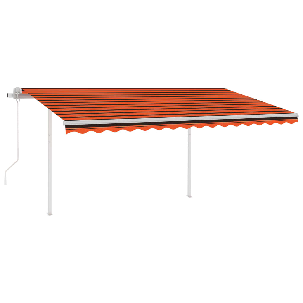 Sisäänkelattava markiisi LED/tuulisensori 4x3 m oranssiruskea - Sisustajankoti.fi