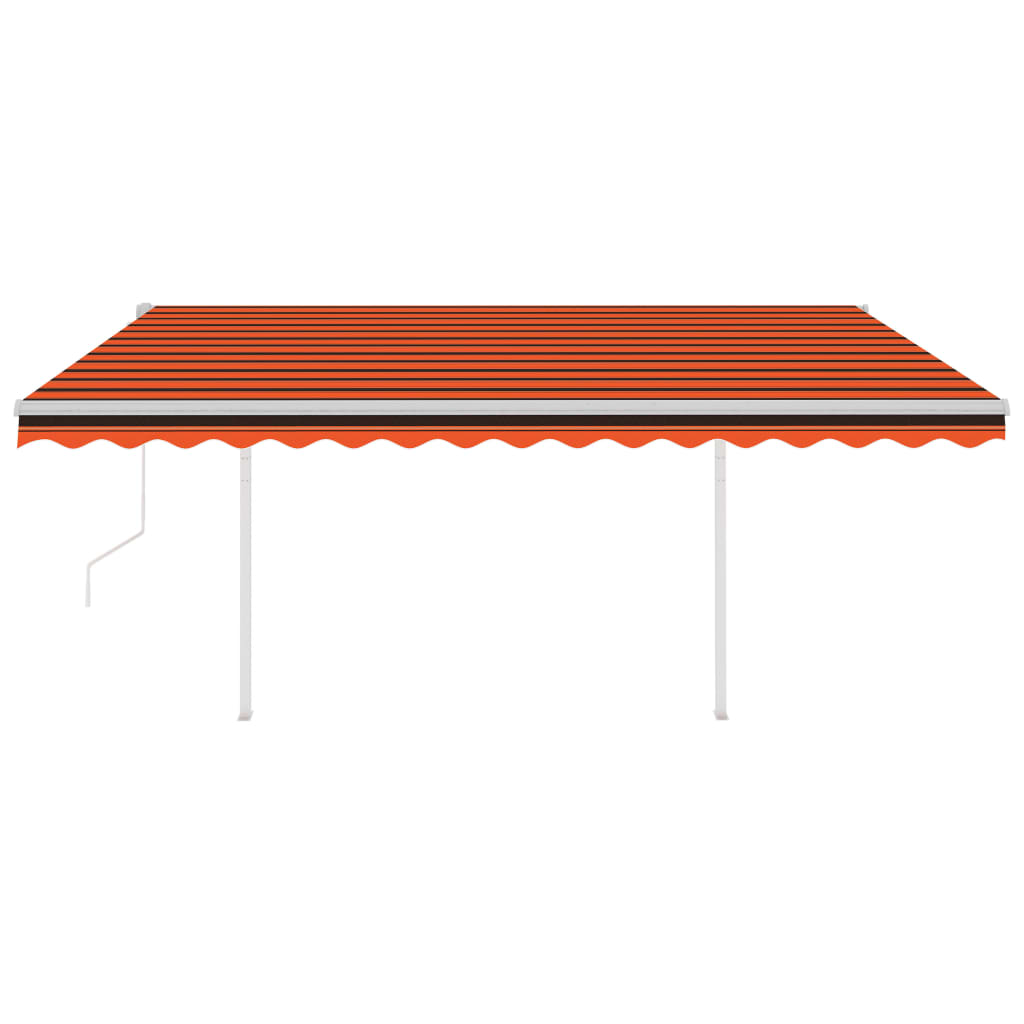 Sisäänkelattava markiisi LED/tuulisensori 4x3 m oranssiruskea - Sisustajankoti.fi