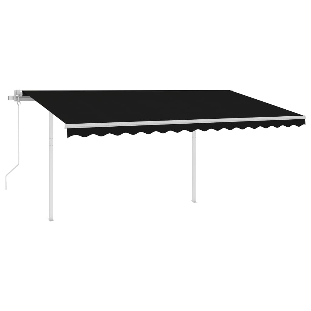 Sisäänkelattava markiisi LED/tuulisensori 4x3,5 m antrasiitti - Sisustajankoti.fi