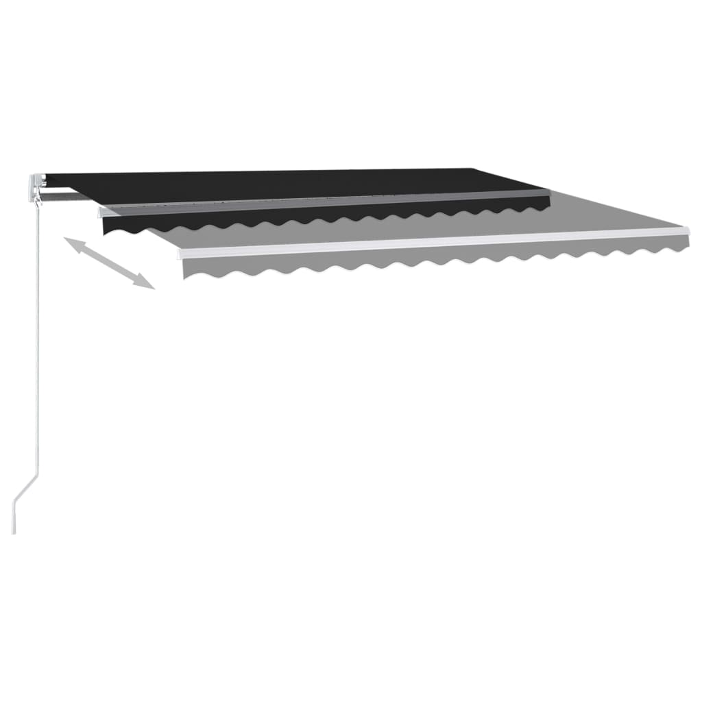 Sisäänkelattava markiisi LED/tuulisensori 4x3,5 m antrasiitti - Sisustajankoti.fi