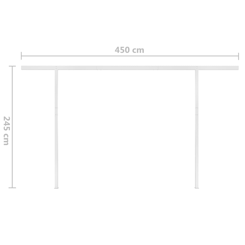 Automaattisesti kelattava markiisi 4,5x3,5 m keltavalkoinen - Sisustajankoti.fi