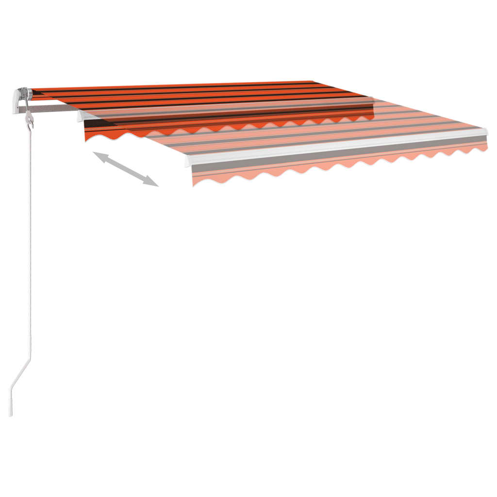 Sisäänkelattava markiisi LED/tuulisensori 3x2,5 m oranssiruskea - Sisustajankoti.fi