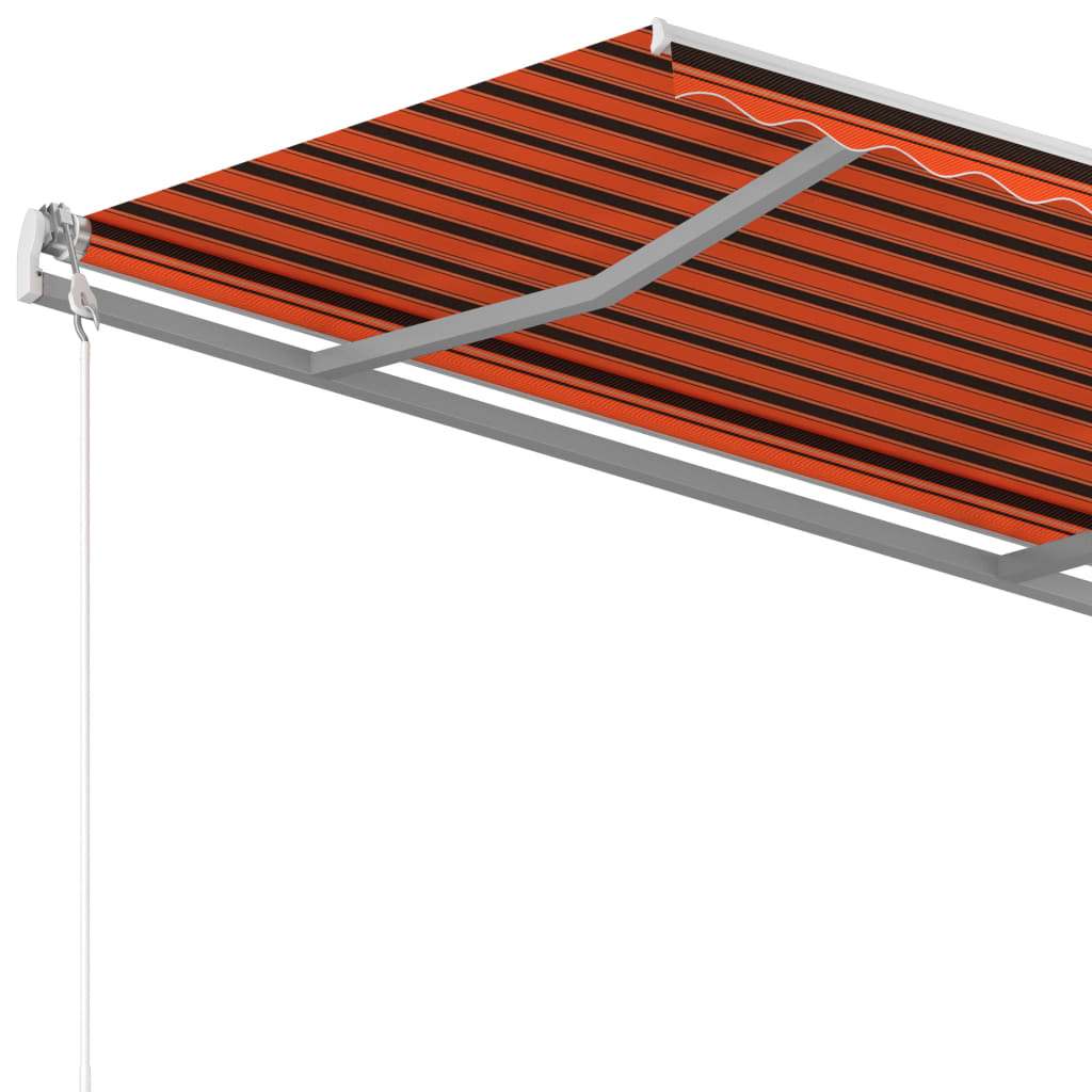 Manuaalisesti kelattava markiisi tolpilla 4,5x3m oranssiruskea - Sisustajankoti.fi