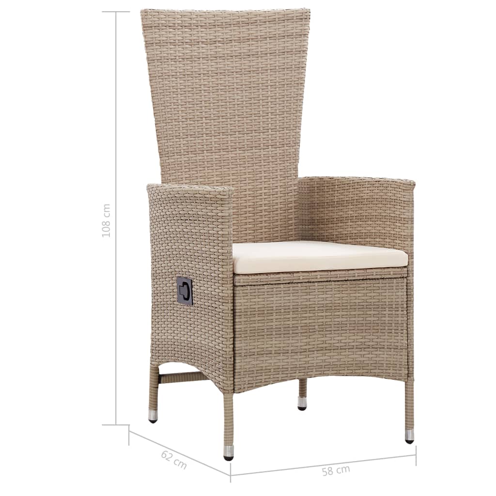 3-osainen Ulkoruokailuryhmä beige - Sisustajankoti.fi