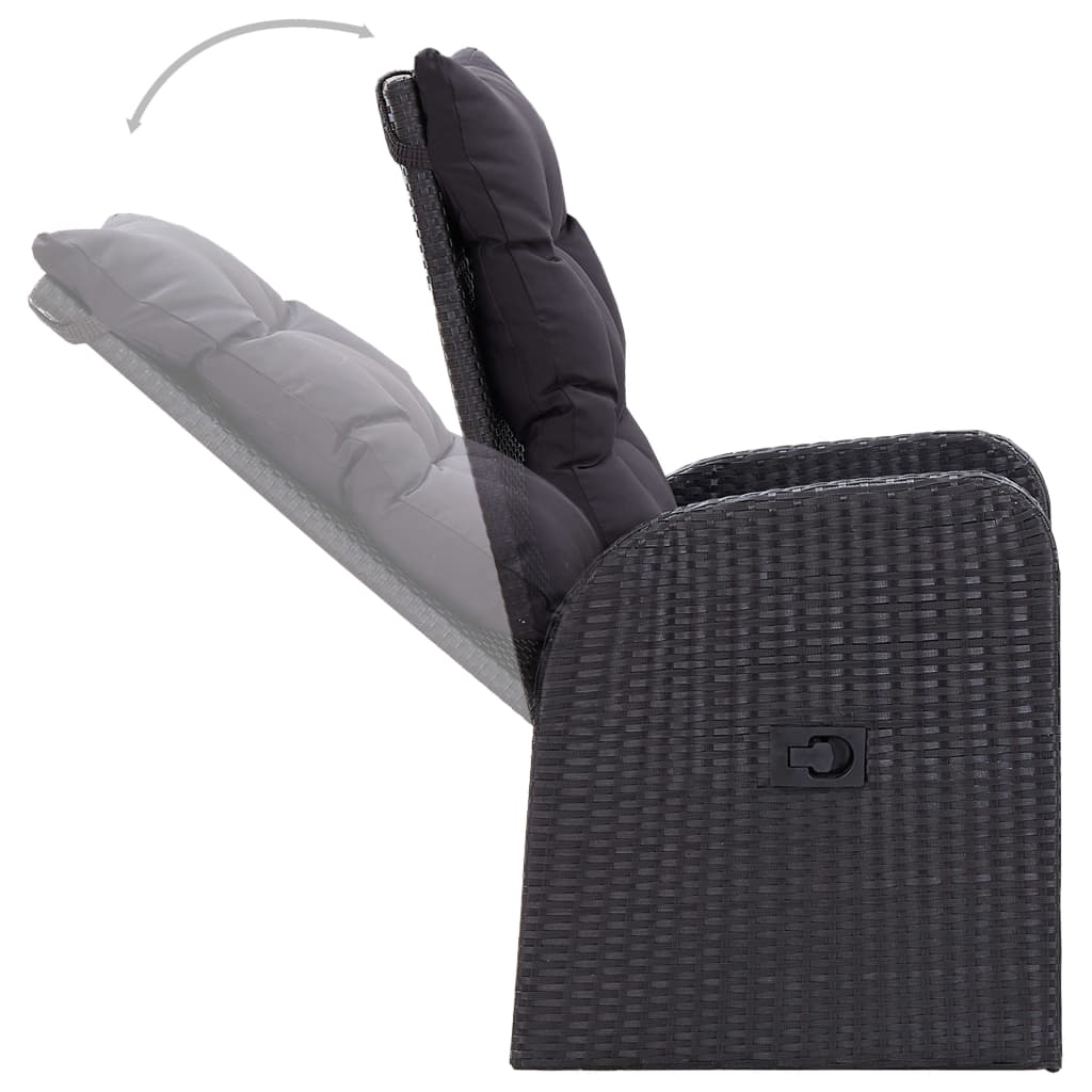 7-osainen Puutarharuokailuryhmä musta - Sisustajankoti.fi