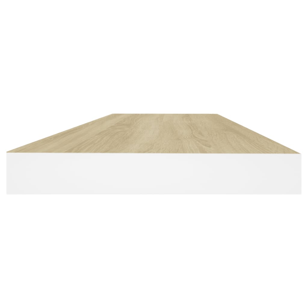 Kelluvat seinähyllyt 4 kpl tammi ja valkoinen 60x23,5x3,8 MDF - Sisustajankoti.fi