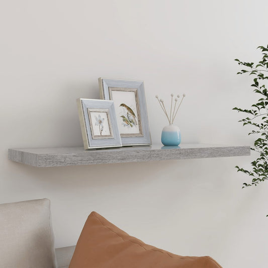 Kelluva seinähylly betoninharmaa 80x23,5x3,8 cm MDF - Sisustajankoti.fi