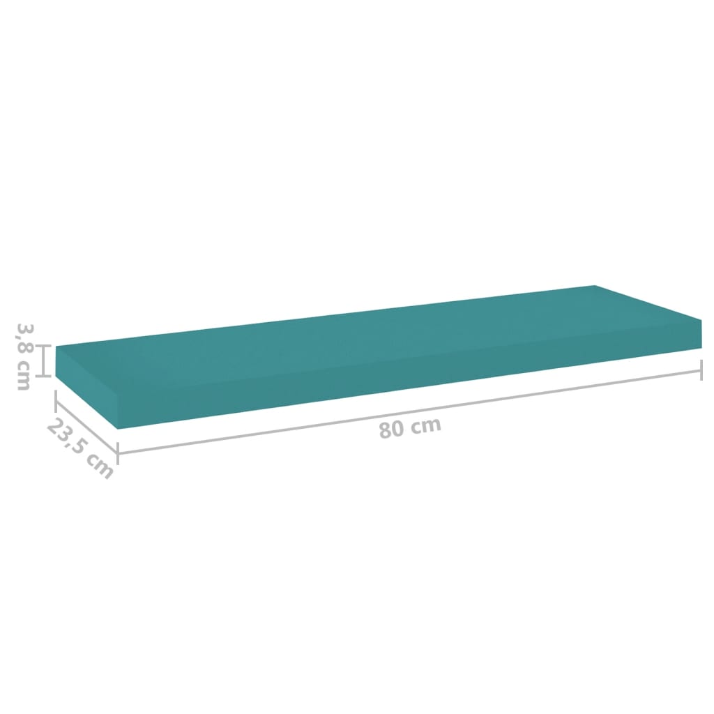 Kelluvat seinähyllyt 2 kpl sininen 80x23,5x3,8 cm MDF - Sisustajankoti.fi