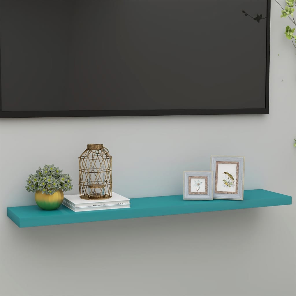 Kelluva seinähylly sininen 120x23,5x3,8 cm MDF - Sisustajankoti.fi