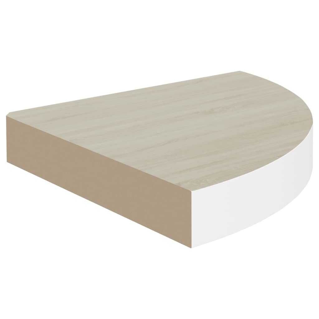 Seinäkulmahylly tammi ja valkoinen 25x25x3,8 cm MDF - Sisustajankoti.fi
