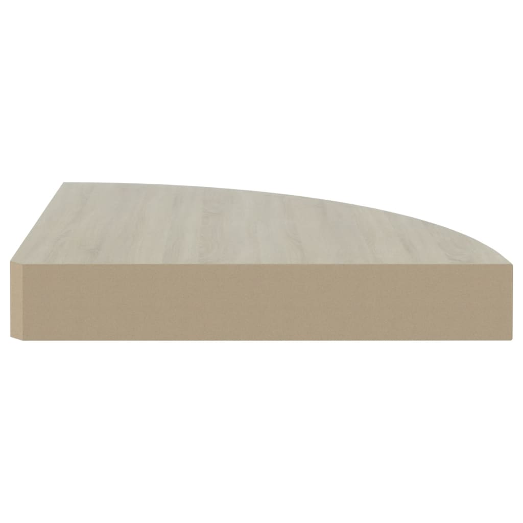 Seinäkulmahyllyt 4 kpl tammi ja valkoinen 25x25x3,8 cm MDF - Sisustajankoti.fi