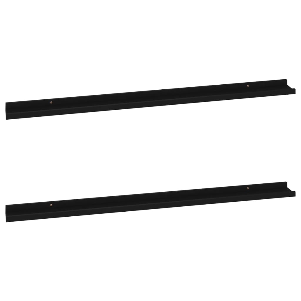 Seinähyllyt 2 kpl musta 115x9x3 cm - Sisustajankoti.fi