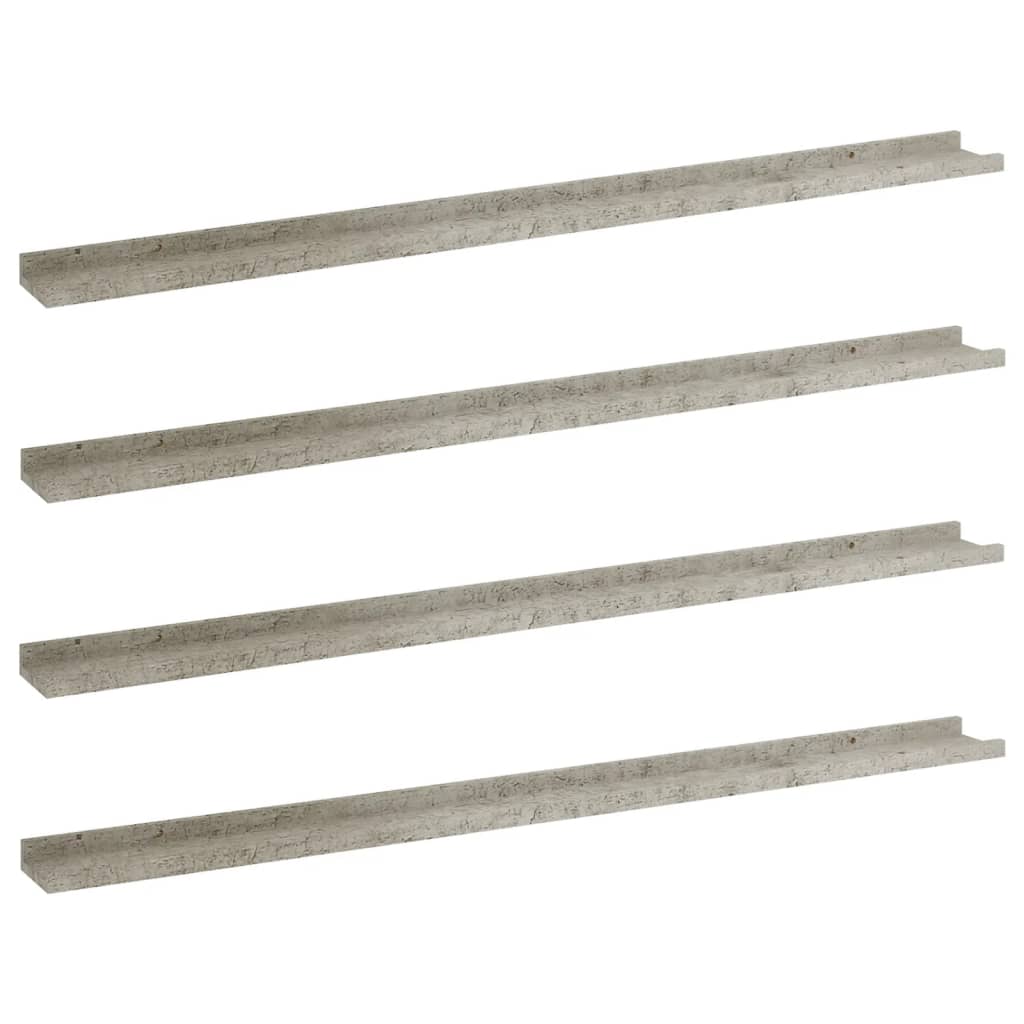 Seinähyllyt 4 kpl betoninharmaa 115x9x3 cm - Sisustajankoti.fi