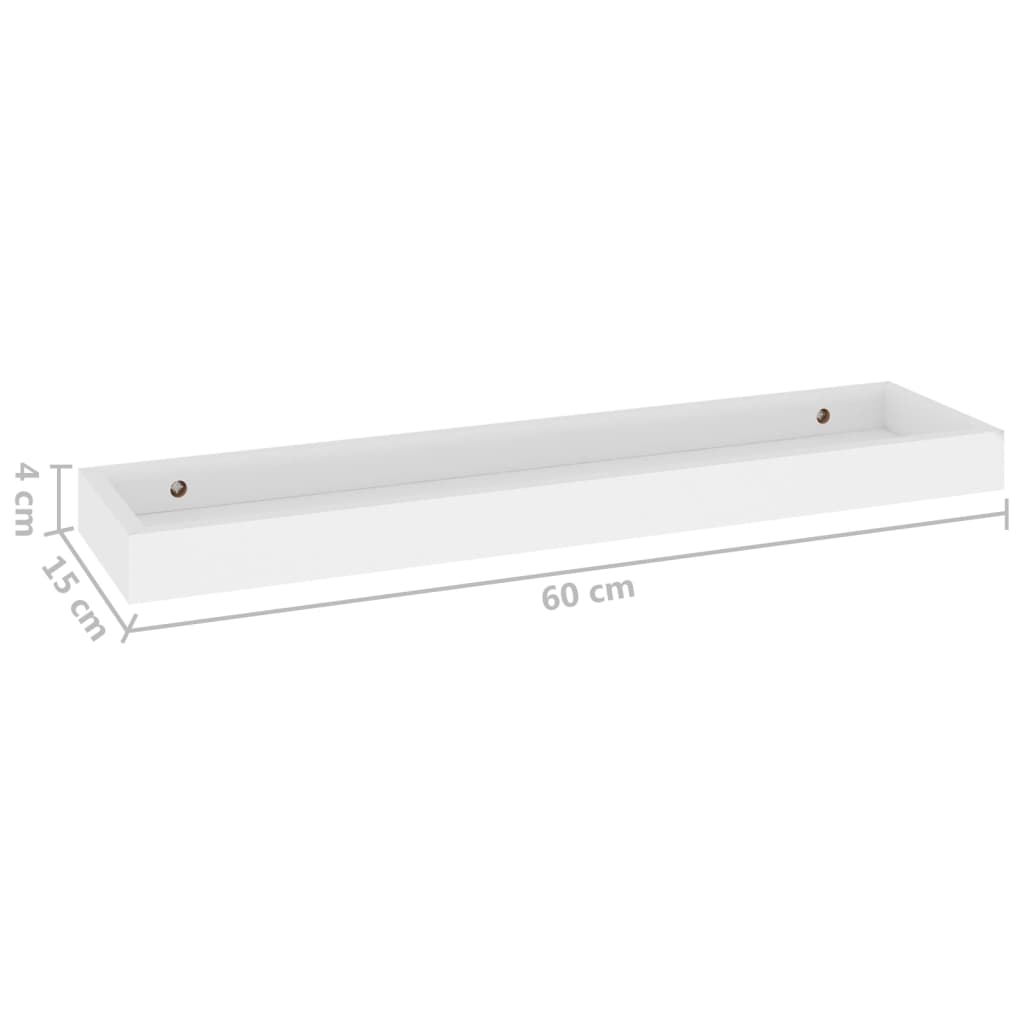 Loggia seinähyllyt 4 kpl valkoinen 60x15x4 cm MDF - Sisustajankoti.fi