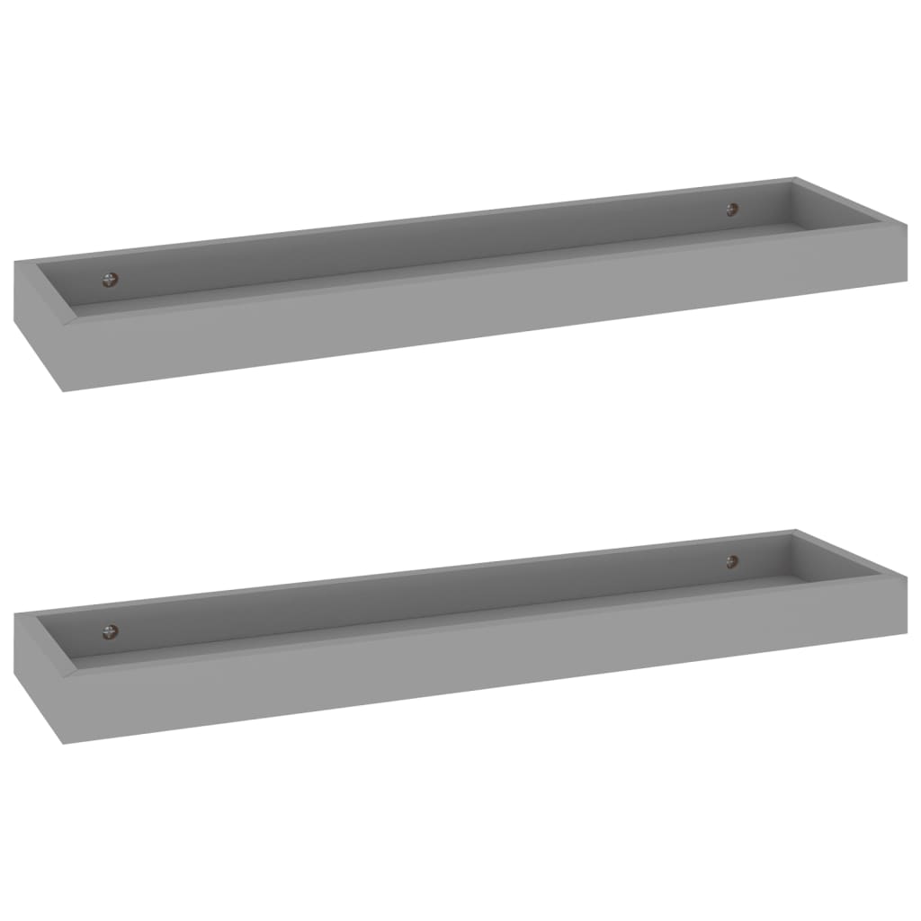 Loggia seinähyllyt 2 kpl harmaa 60x15x4 cm MDF - Sisustajankoti.fi