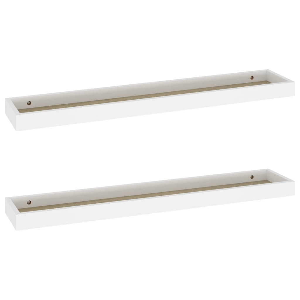 Loggia seinähyllyt 2 kpl tammi ja valkoinen 80x15x4 cm MDF - Sisustajankoti.fi