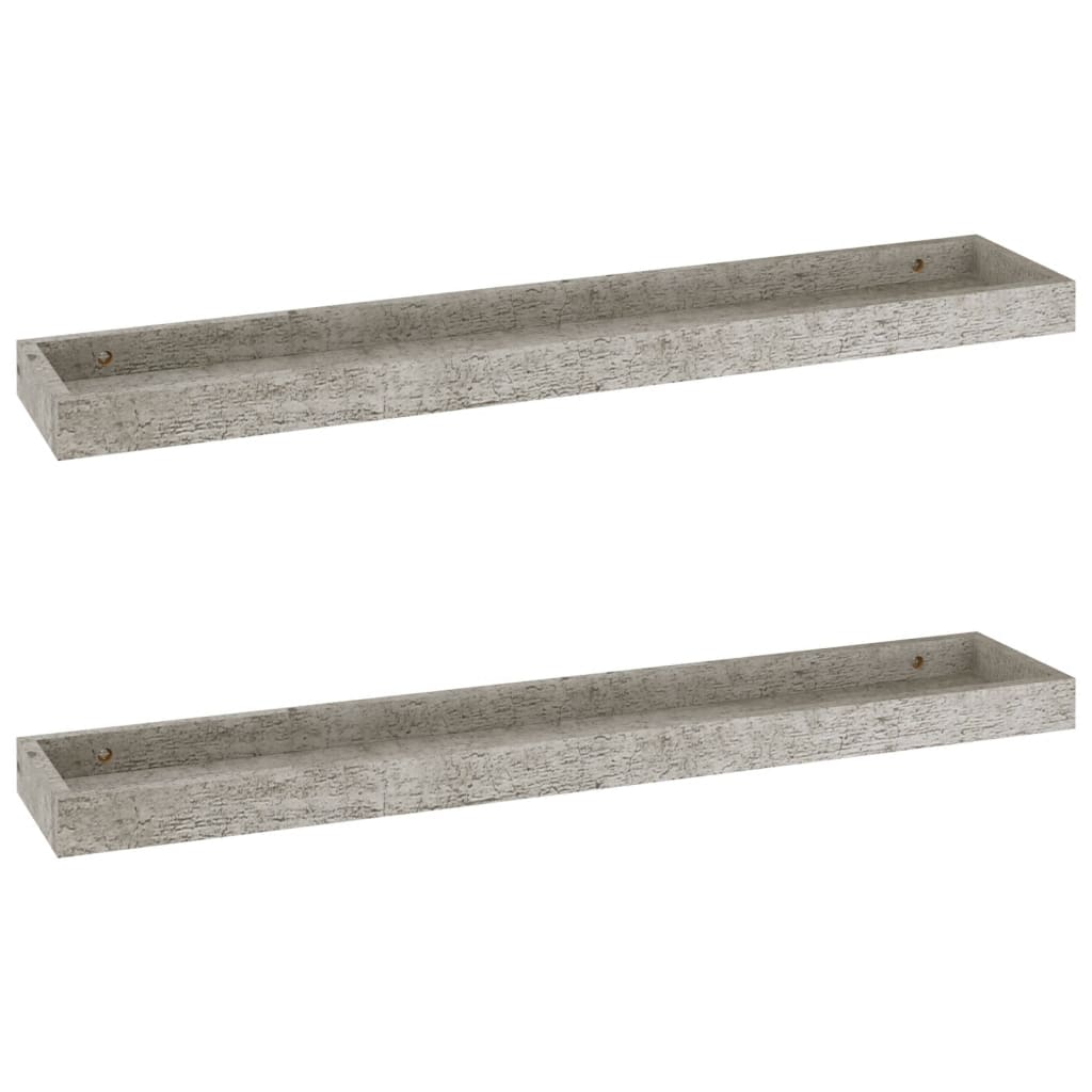Loggia seinähyllyt 2 kpl betoninharmaa 80x15x4 cm MDF - Sisustajankoti.fi