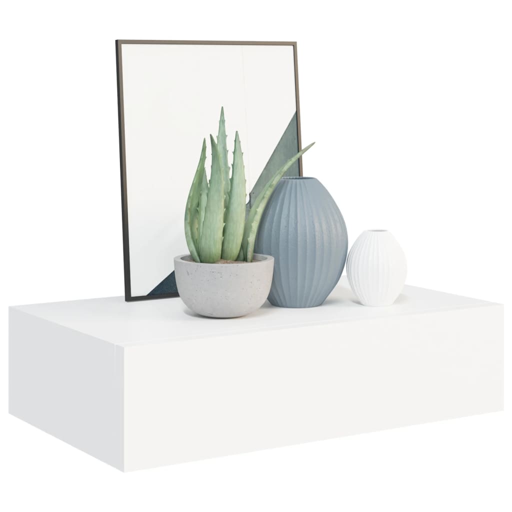 Laatikkohyllyt seinälle 2 kpl valkoinen 40x23,5x10 cm MDF - Sisustajankoti.fi