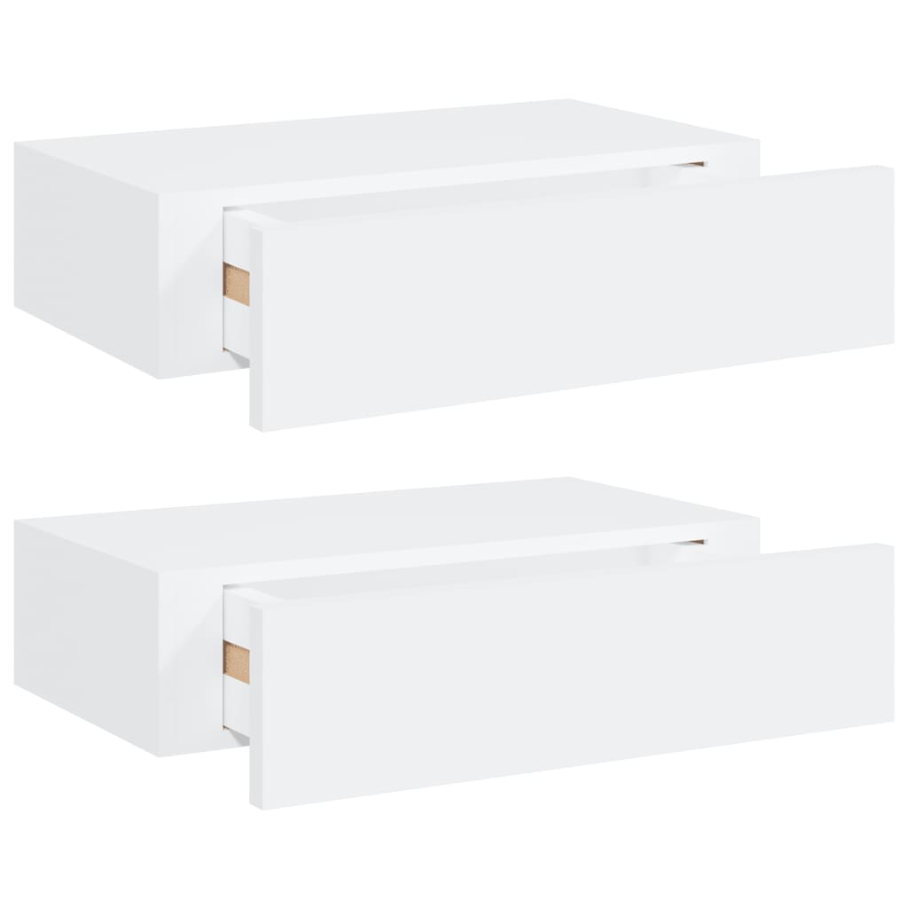 Laatikkohyllyt seinälle 2 kpl valkoinen 40x23,5x10 cm MDF - Sisustajankoti.fi