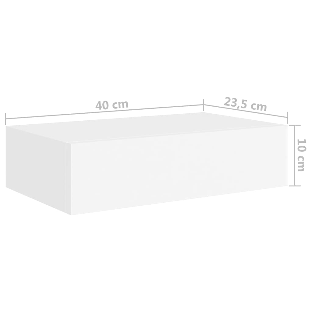 Laatikkohyllyt seinälle 2 kpl valkoinen 40x23,5x10 cm MDF - Sisustajankoti.fi