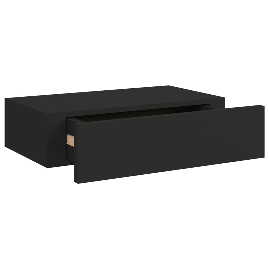 Seinälaatikkohyllyt 2 kpl musta 40x23,5x10 cm MDF - Sisustajankoti.fi