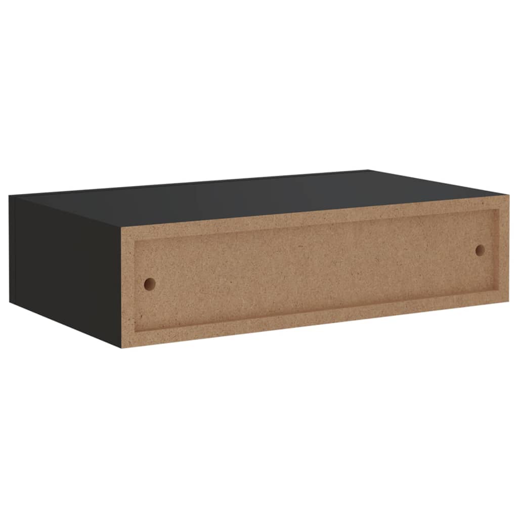 Seinälaatikkohyllyt 2 kpl musta 40x23,5x10 cm MDF - Sisustajankoti.fi