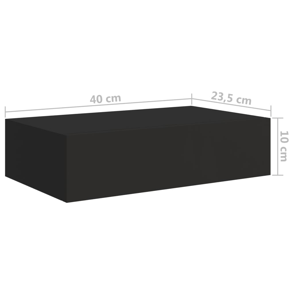 Seinälaatikkohyllyt 2 kpl musta 40x23,5x10 cm MDF - Sisustajankoti.fi