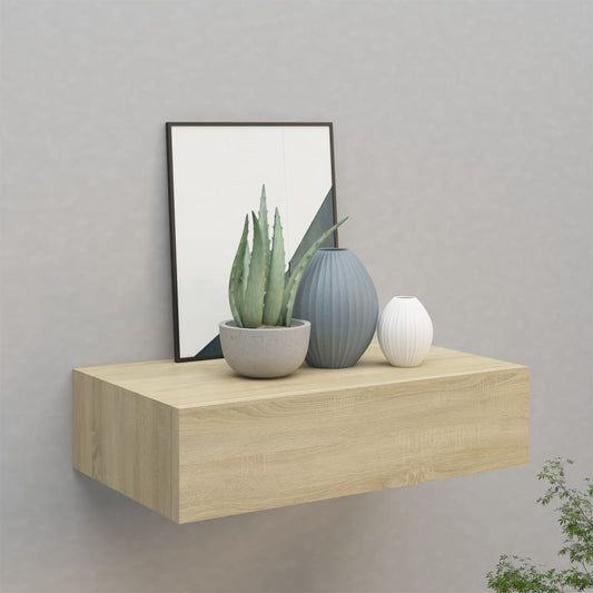 Seinälaatikkohylly tammi 40x23,5x10 cm MDF - Sisustajankoti.fi