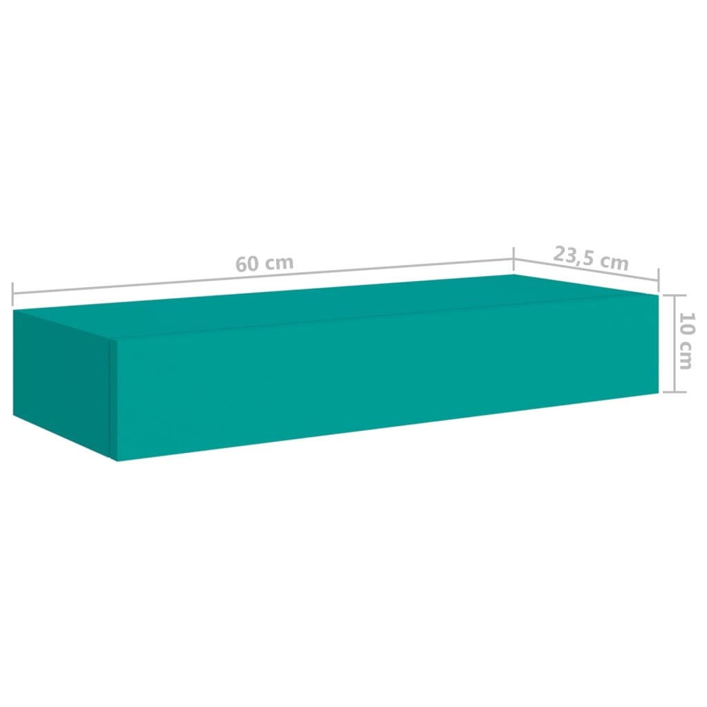 Laatikkohyllyt seinälle 2 kpl sininen 60x23,5x10 cm MDF - Sisustajankoti.fi