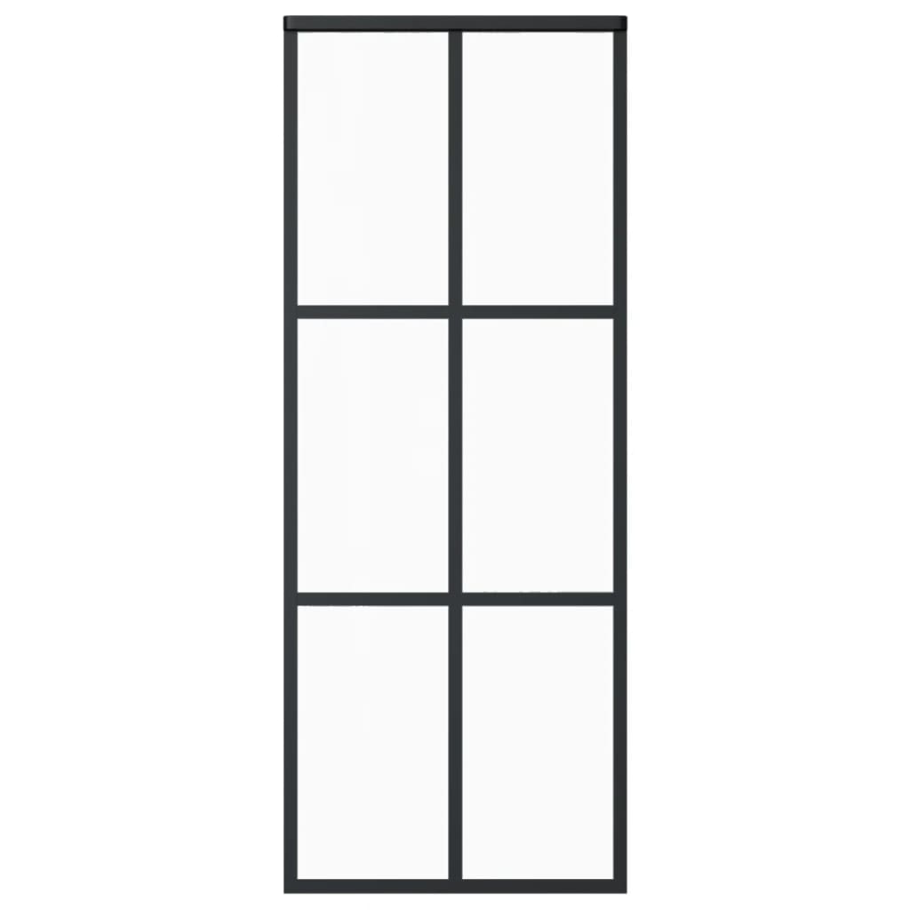 Liukuovi ESG-lasi ja alumiini 76x205 cm musta - Sisustajankoti.fi