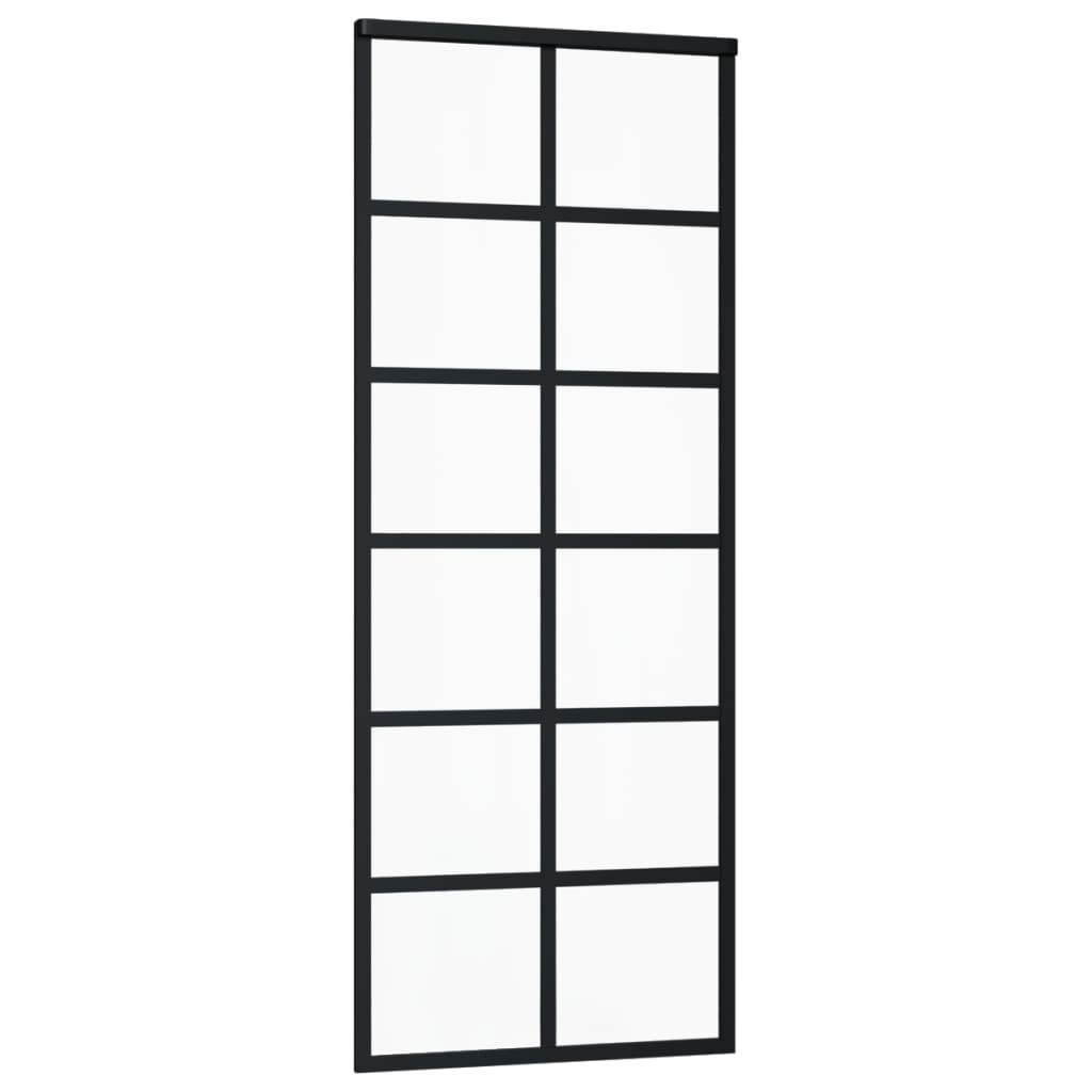 Liukuovi ESG-lasi ja alumiini 76x205 cm musta - Sisustajankoti.fi