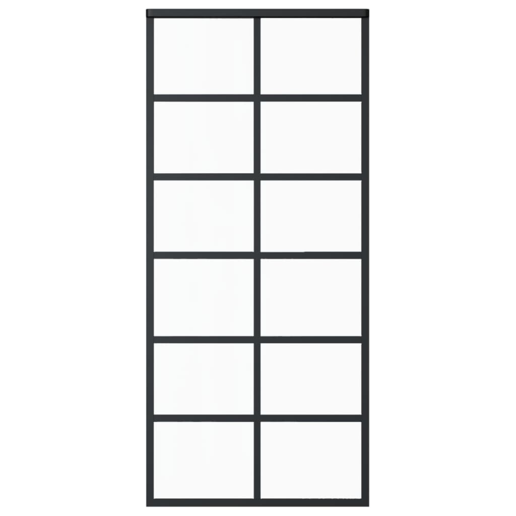 Liukuovi ESG-lasi ja alumiini 90x205 cm musta - Sisustajankoti.fi