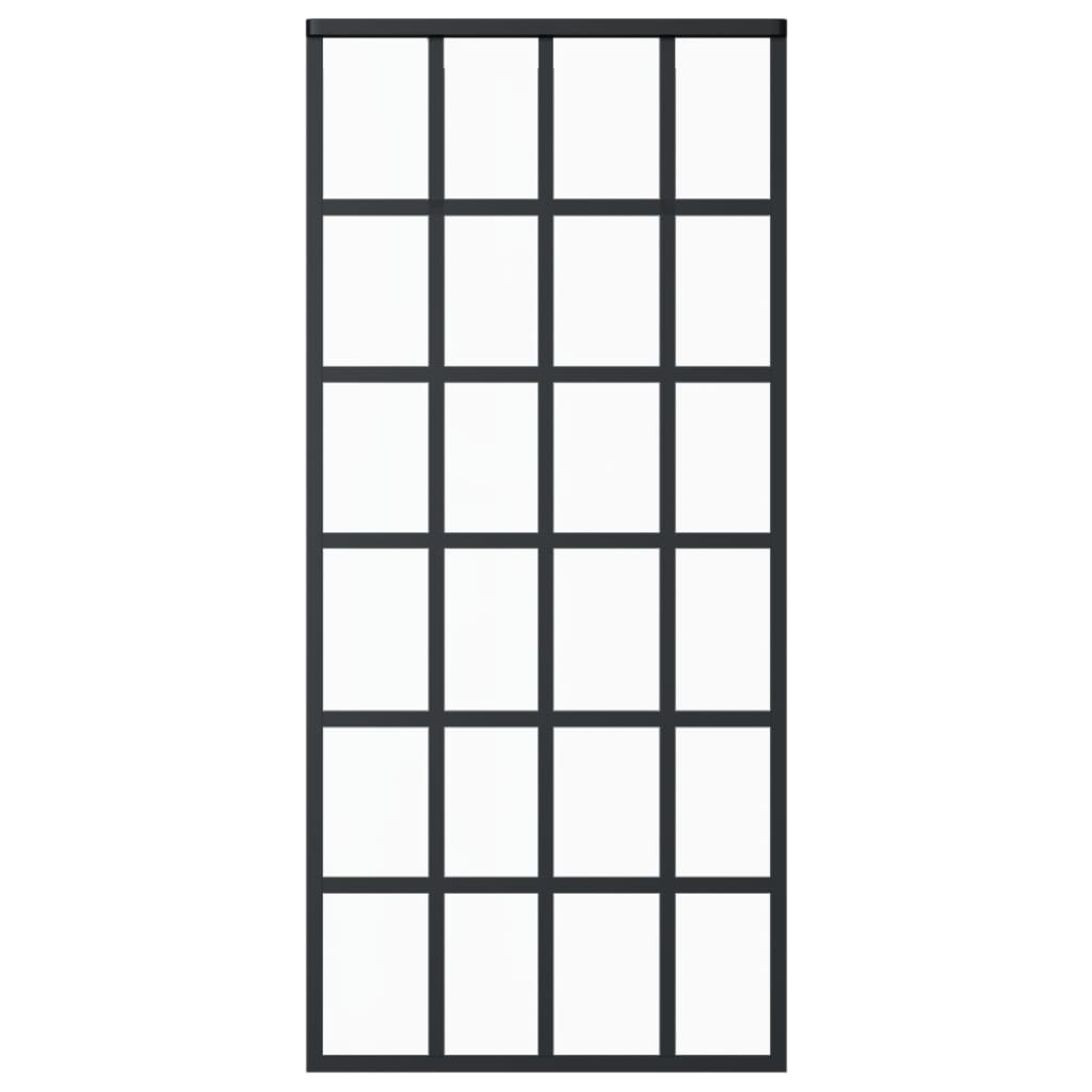 Liukuovi ESG-lasi ja alumiini 90x205 cm musta - Sisustajankoti.fi