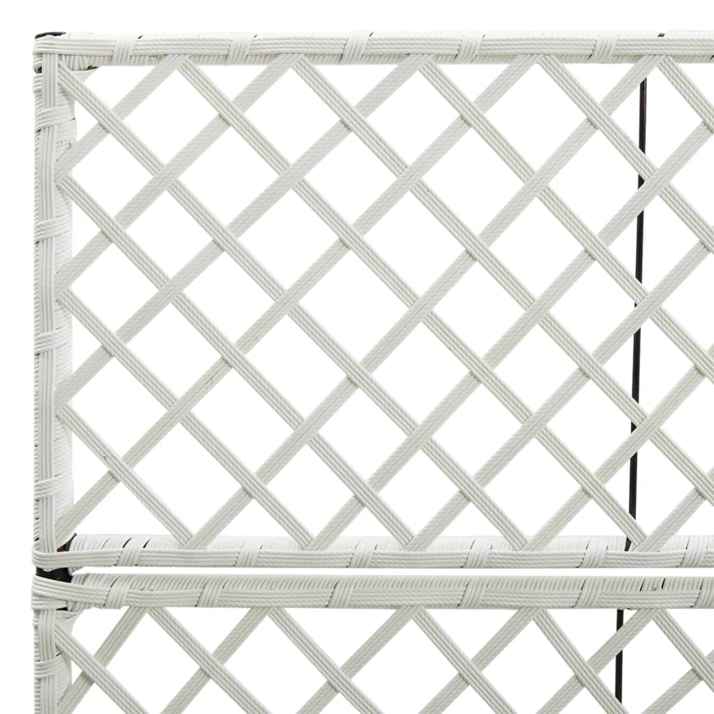 Korotettu kukkalaatikko 3ruukkua 83x30x130cm polyrottinki valk. - Sisustajankoti.fi