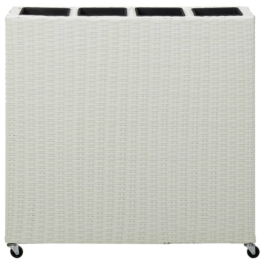 Korotettu kukkalaatikko 4xruukku 80x22x79 cm polyrottinki valk. - Sisustajankoti.fi