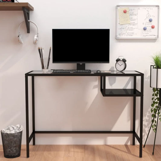 Tietokonepöytä musta 100x36x74 cm lasi - Sisustajankoti.fi