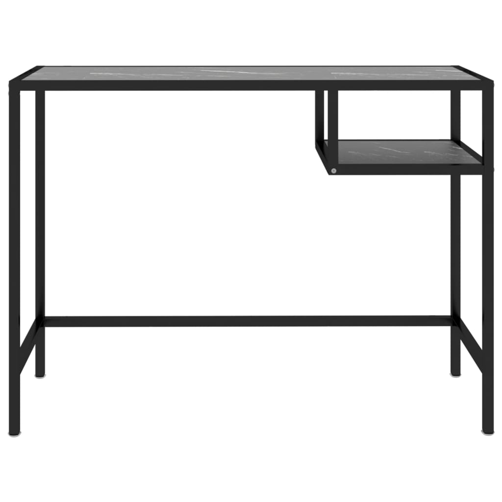 Tietokonepöytä musta marmori 100x36x74 cm karkaistu lasi - Sisustajankoti.fi