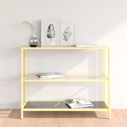 Konsolipöytä musta ja läpinäkyvä 100x36x90 cm karkaistu lasi - Sisustajankoti.fi