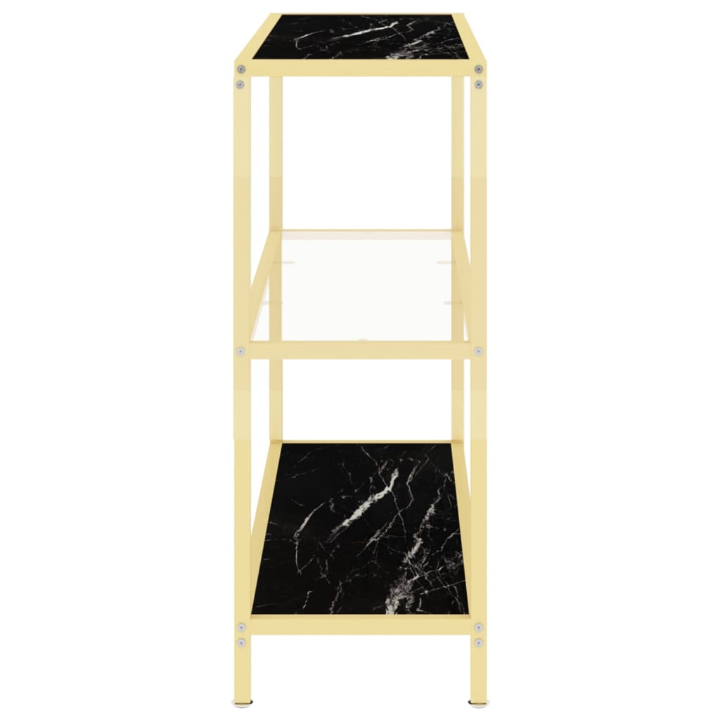 Konsolipöytä musta marmori ja läpinäkyvä 100x36x90 cm lasi - Sisustajankoti.fi