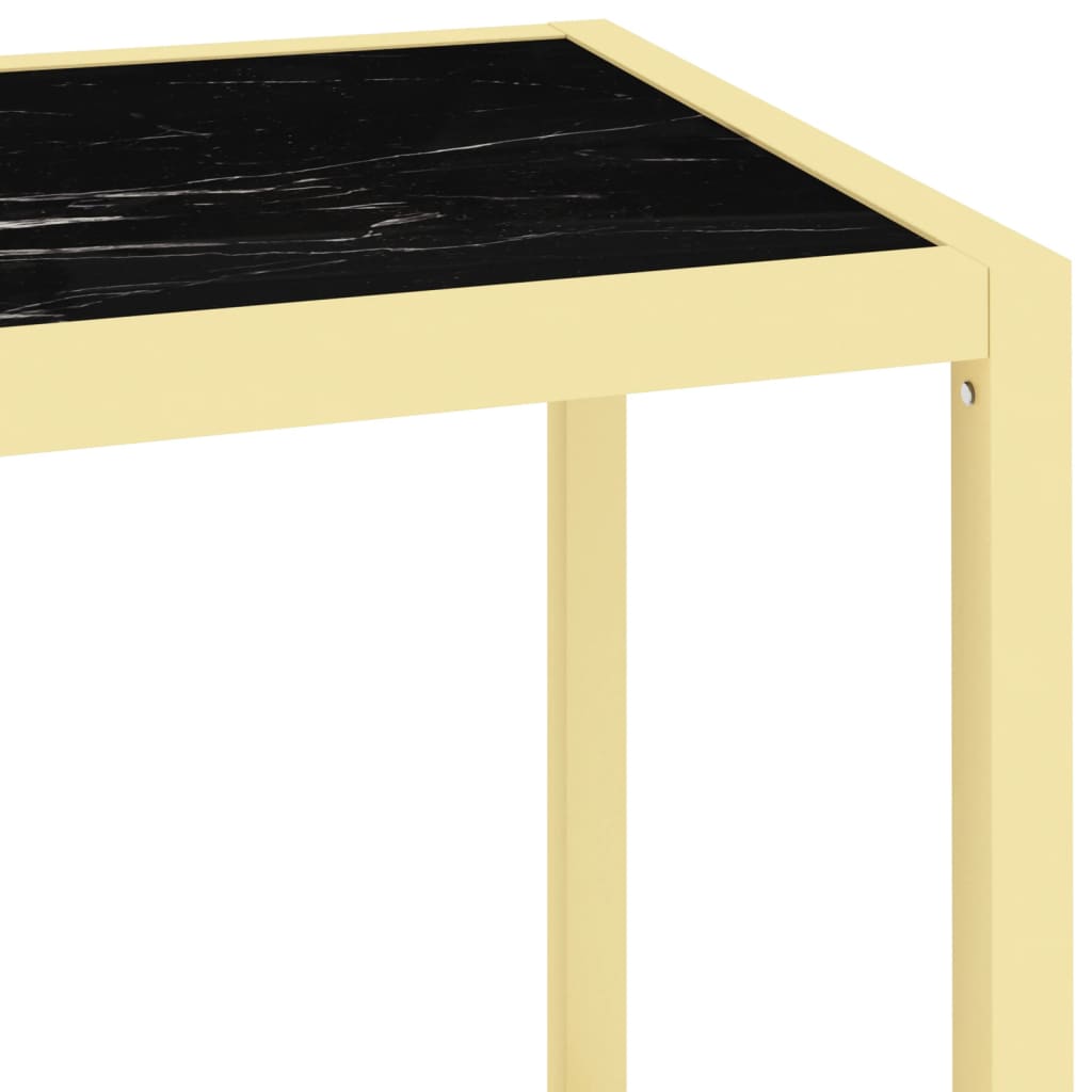 Konsolipöytä musta marmori ja läpinäkyvä 100x36x90 cm lasi - Sisustajankoti.fi