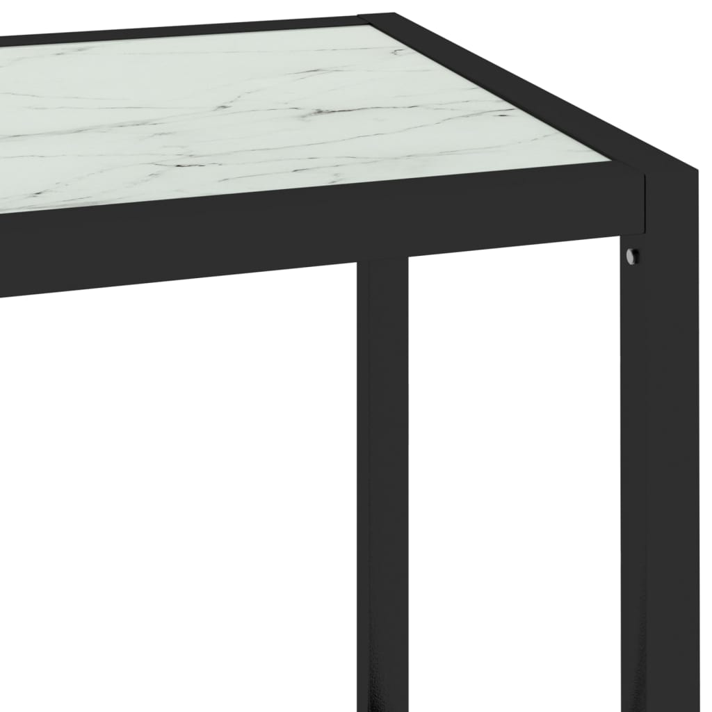 Konsolipöytä valkoinen marmori ja läpinäkyvä 100x36x168 cm lasi - Sisustajankoti.fi