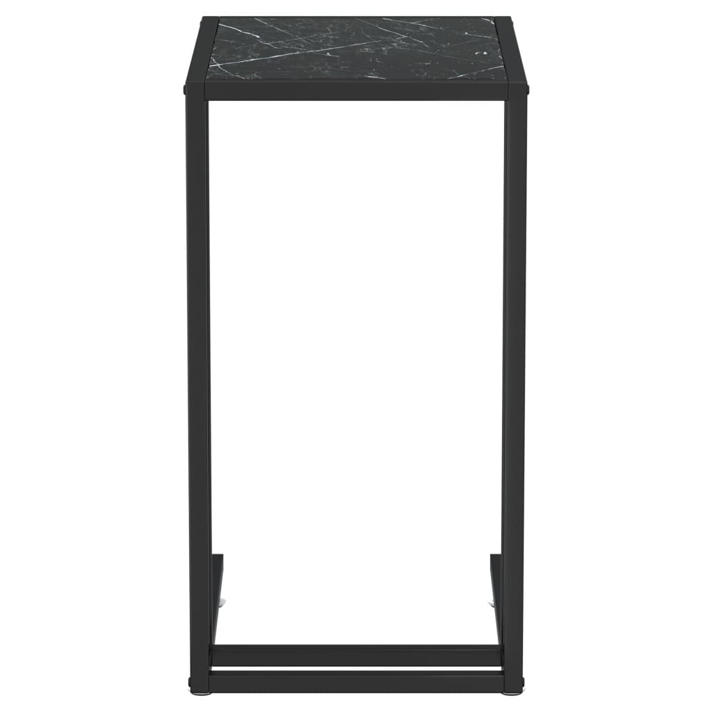 Sivupöytä läppärille musta marmori 50x35x65 cm karkaistu lasi - Sisustajankoti.fi