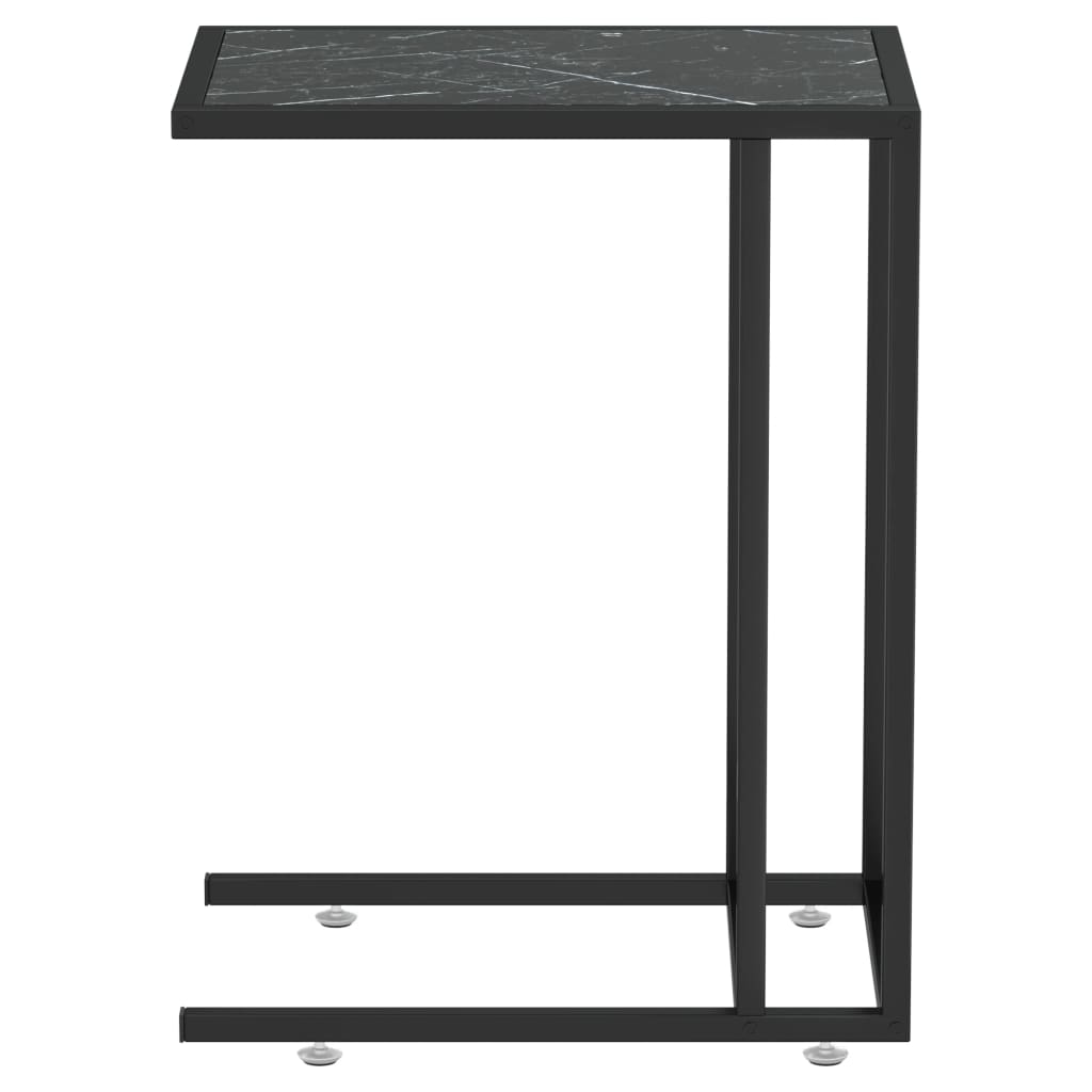 Sivupöytä läppärille musta marmori 50x35x65 cm karkaistu lasi - Sisustajankoti.fi
