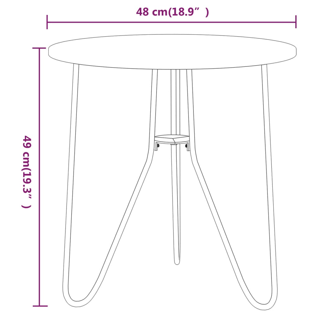 Teepöytä musta 48 cm MDF ja rauta - Sisustajankoti.fi