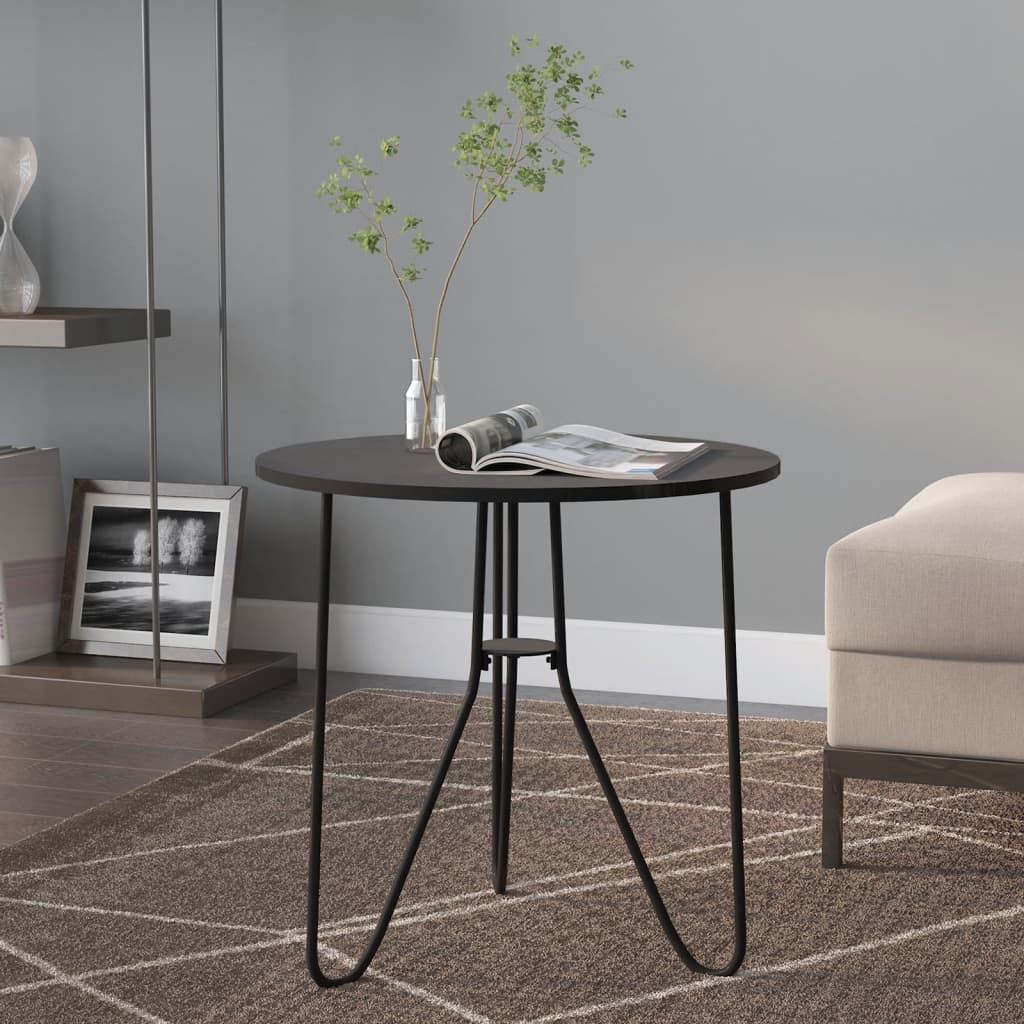 Teepöytä musta 48 cm MDF ja rauta - Sisustajankoti.fi