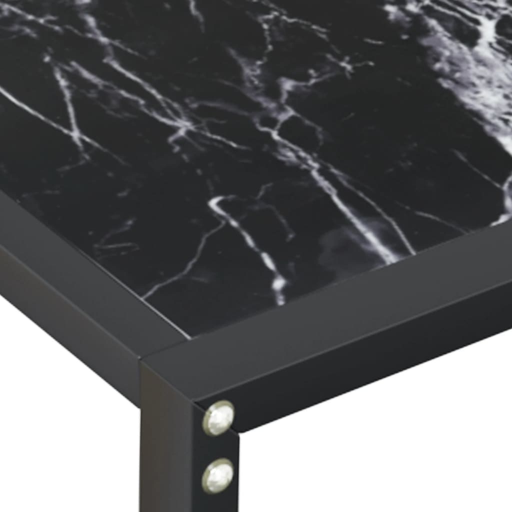 Konsolipöytä musta marmori 160x35x75,5 cm karkaistu lasi - Sisustajankoti.fi