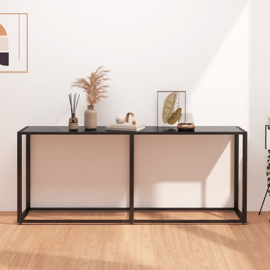 Konsolipöytä musta 180x35x75,5 cm karkaistu lasi - Sisustajankoti.fi