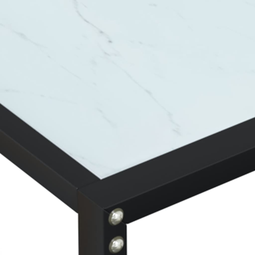 Konsolipöytä valkoinen marmori 180x35x75,5 cm karkaistu lasi - Sisustajankoti.fi