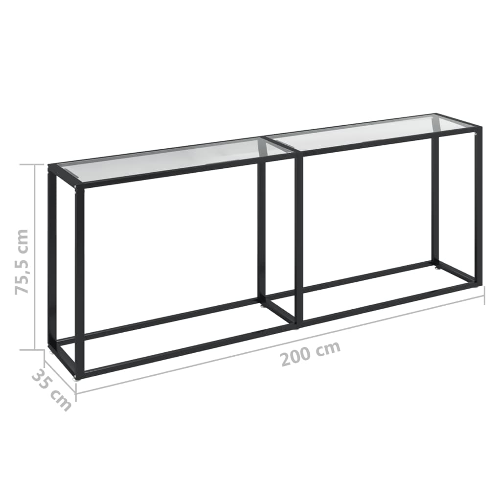Konsolipöytä läpinäkyvä 200x35x75,5 cm karkaistu lasi - Sisustajankoti.fi